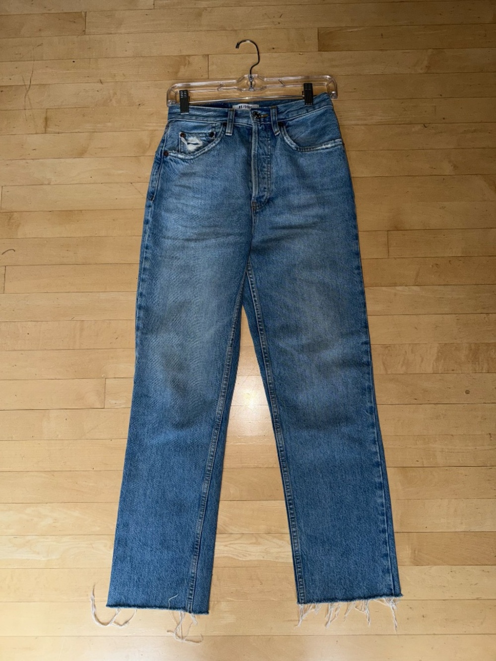 RE/DONE 70's Stove Pipe High Rise straight leg jeans, 24, GD1246 - Picture 4 of 8